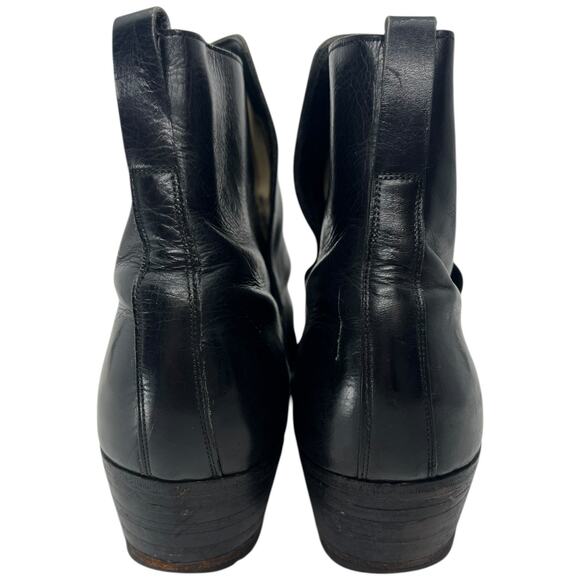 Vintage Handmade Black Leather Pull On Ankle Boots Spain with Shoe Tree - 7D main image 13